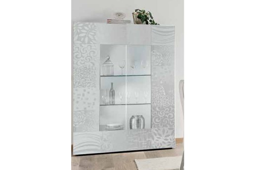 Anteprima di VETRINA MIRO BIANCO LUCIDO SERIGRAFATO