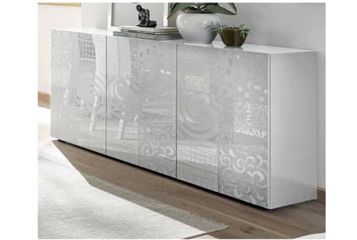 Anteprima di MADIA MIRO 3 ANTE BIANCO LUCIDO SERIGRAFATO