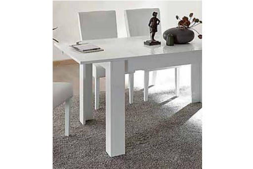 Anteprima di TAVOLO MIRO ALLUNGABILE BIANCO LUCIDO SERIGRAFATO