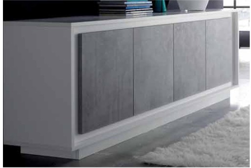 Anteprima di MADIA SKY 4 ANTE BIANCO OPACO/CEMENTO