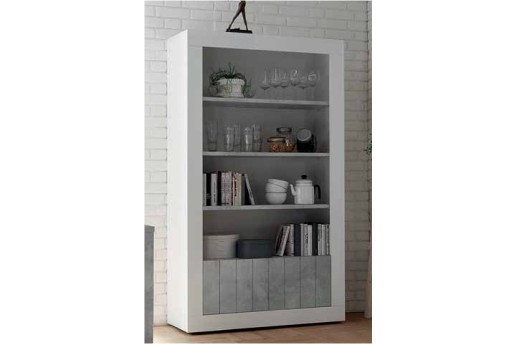 Anteprima di LIBRERIA URBINO BIANCO LUCIDO/CEMENTO