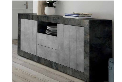 Anteprima di MADIA URBINO 2 ANTE E 2 CASSETTI OSSIDO/CEMENTO